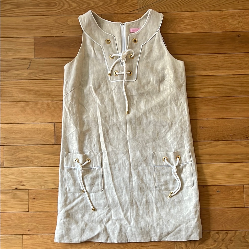 Lilly Pulitzer gold Linen Shift Dress